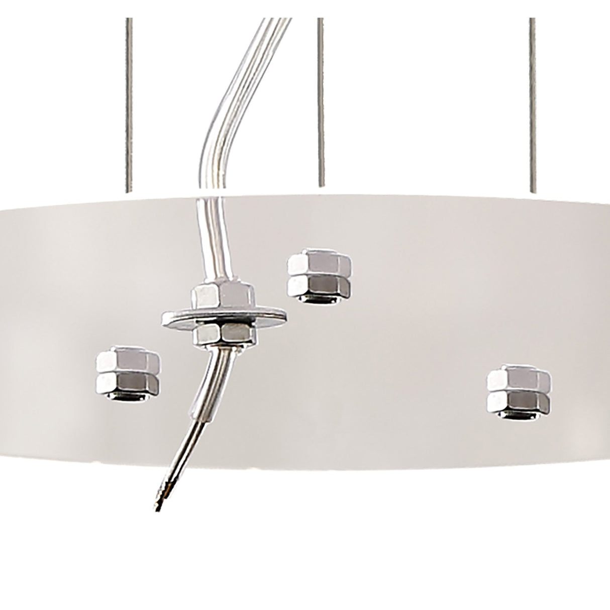 Nordica 31CM Pendant Light, Polished Chrome & White Acrylic