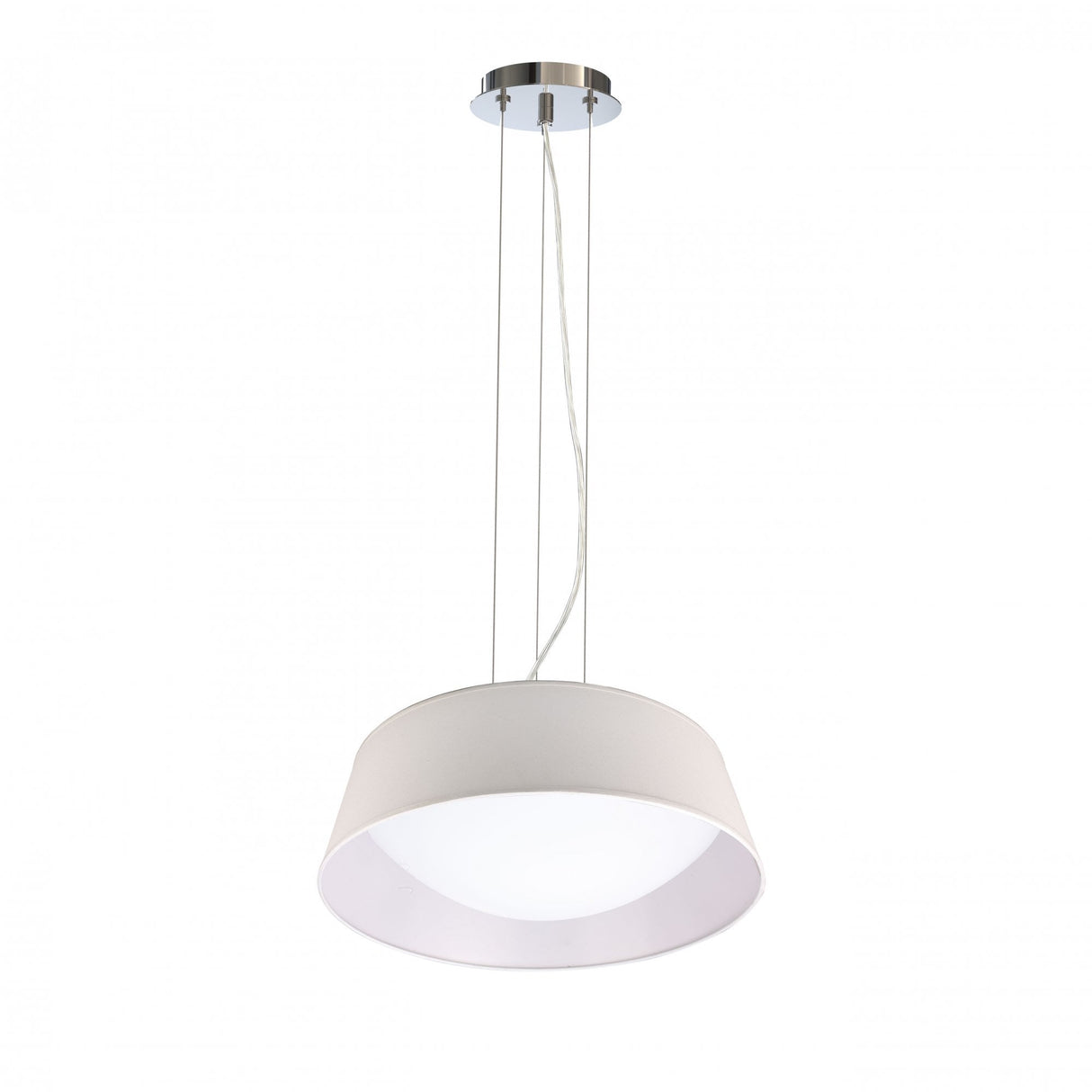 Nordica Pendant Light, 43CM Polished Chrome & White Acrylic Design