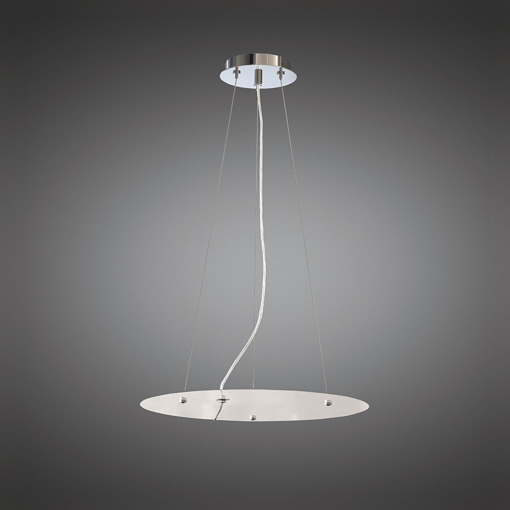 Nordica Pendant Light 59CM, Sleek Chrome & White Acrylic Design
