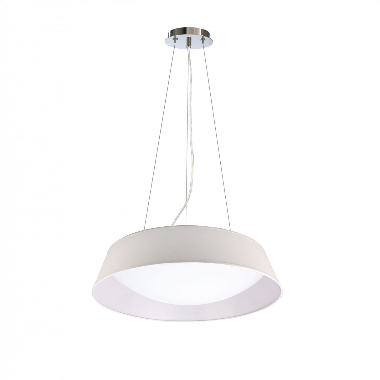 Nordica Pendant Light 59CM, Sleek Chrome & White Acrylic Design
