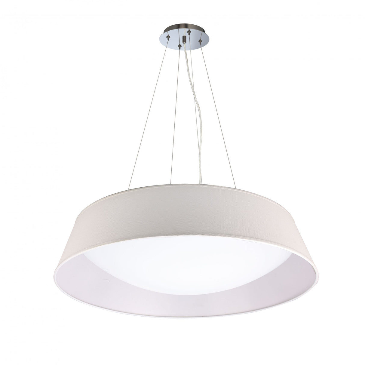 Nordica Pendant Light 90CM, Chrome Finish with White Acrylic Design
