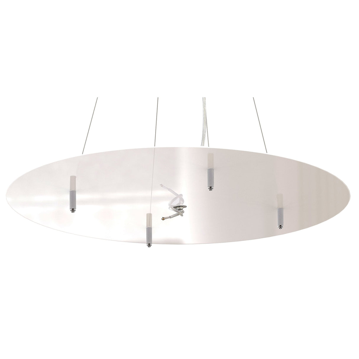 Nordica Pendant Light 90CM, Chrome Finish with White Acrylic Design