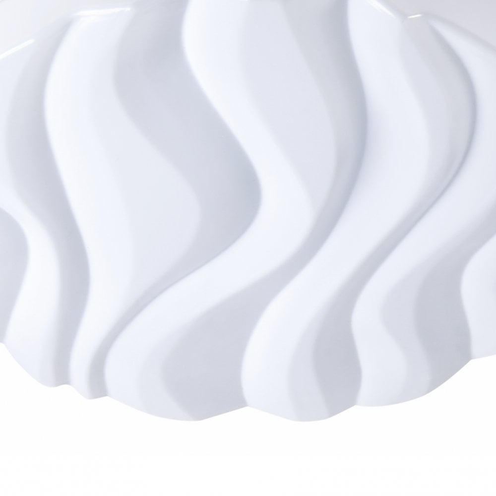 Arena Collection: Large Round 45W LED Ceiling/Wall Light, IP44, 3000K Warm White, Matt White Finish