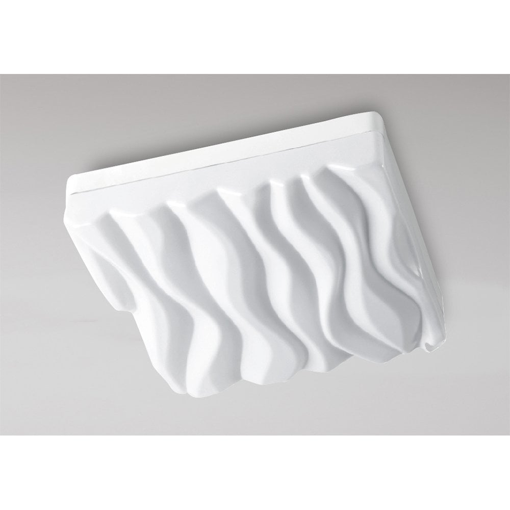 Arena LED Ceiling/Wall Light - Medium Square, 36W, 3000K Warm White, Matt White/Opal Acrylic, 3-Year Warranty