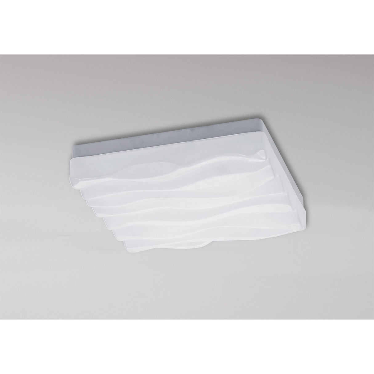 Compact Square LED Ceiling/Wall Light, 24W, Warm White, Matt Finish with Organic Wave Design, IP44 Rated