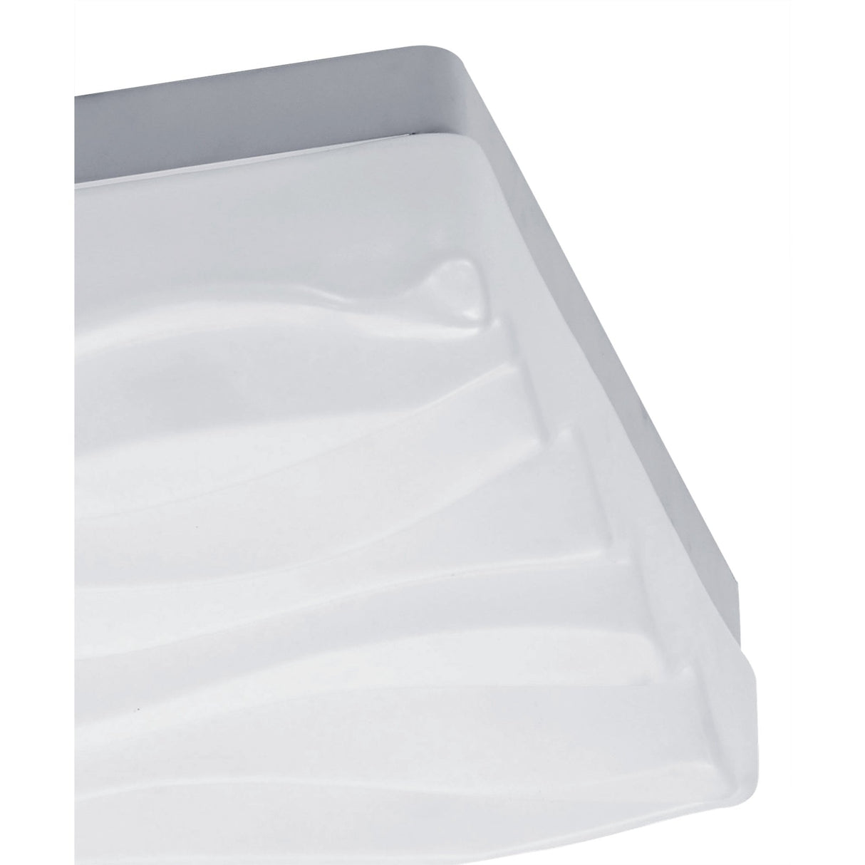 Compact Square LED Ceiling/Wall Light, 24W, Warm White, Matt Finish with Organic Wave Design, IP44 Rated