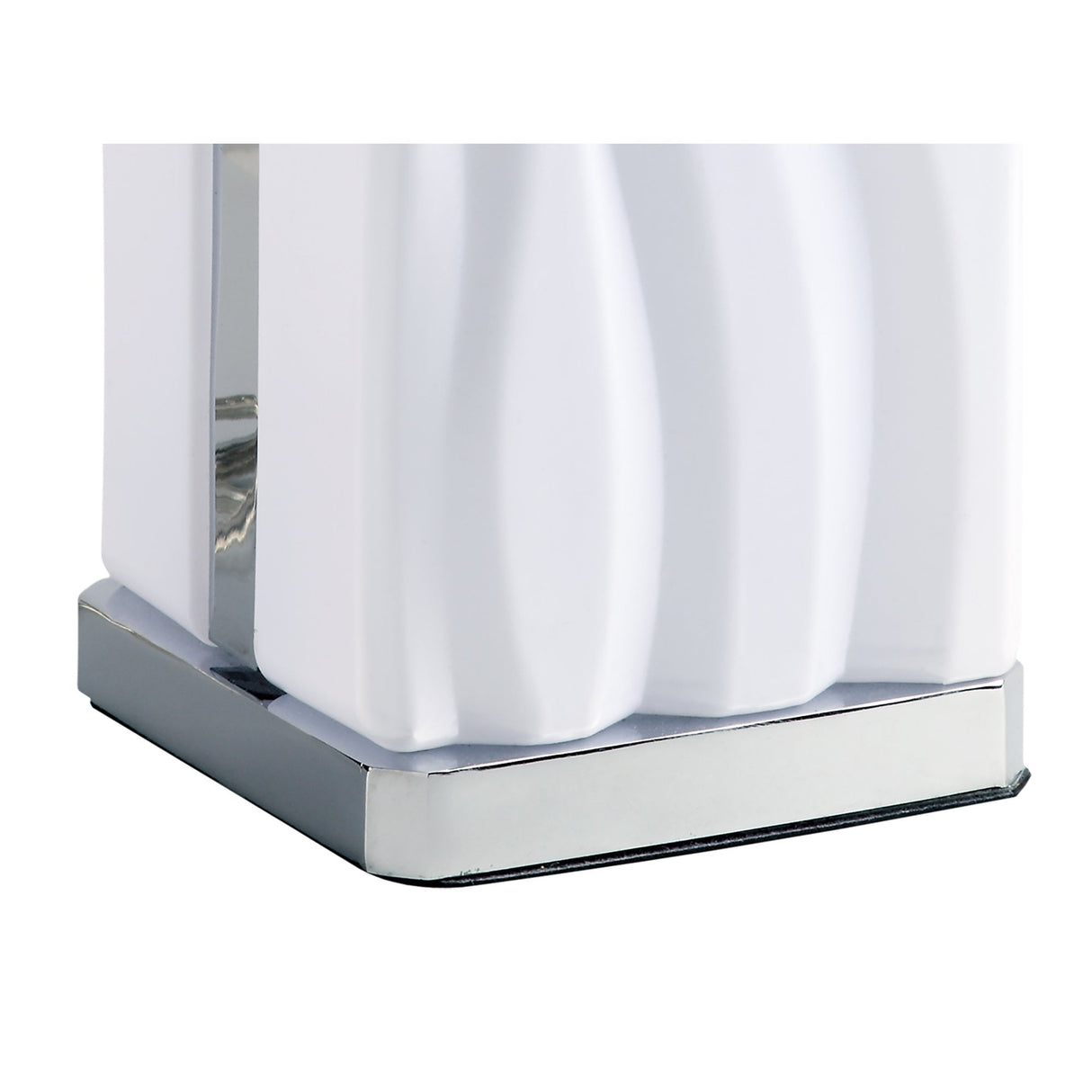 Arena LED Table Lamp 8W, Polished Chrome & White Acrylic, 3000K Warm Light, 3-Year Warranty