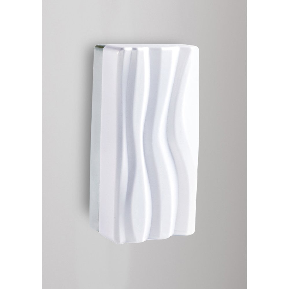 Arena Wall Lamp: Sculpted Waves, 12W LED, Warm White, Polished Chrome, 3-Year Warranty