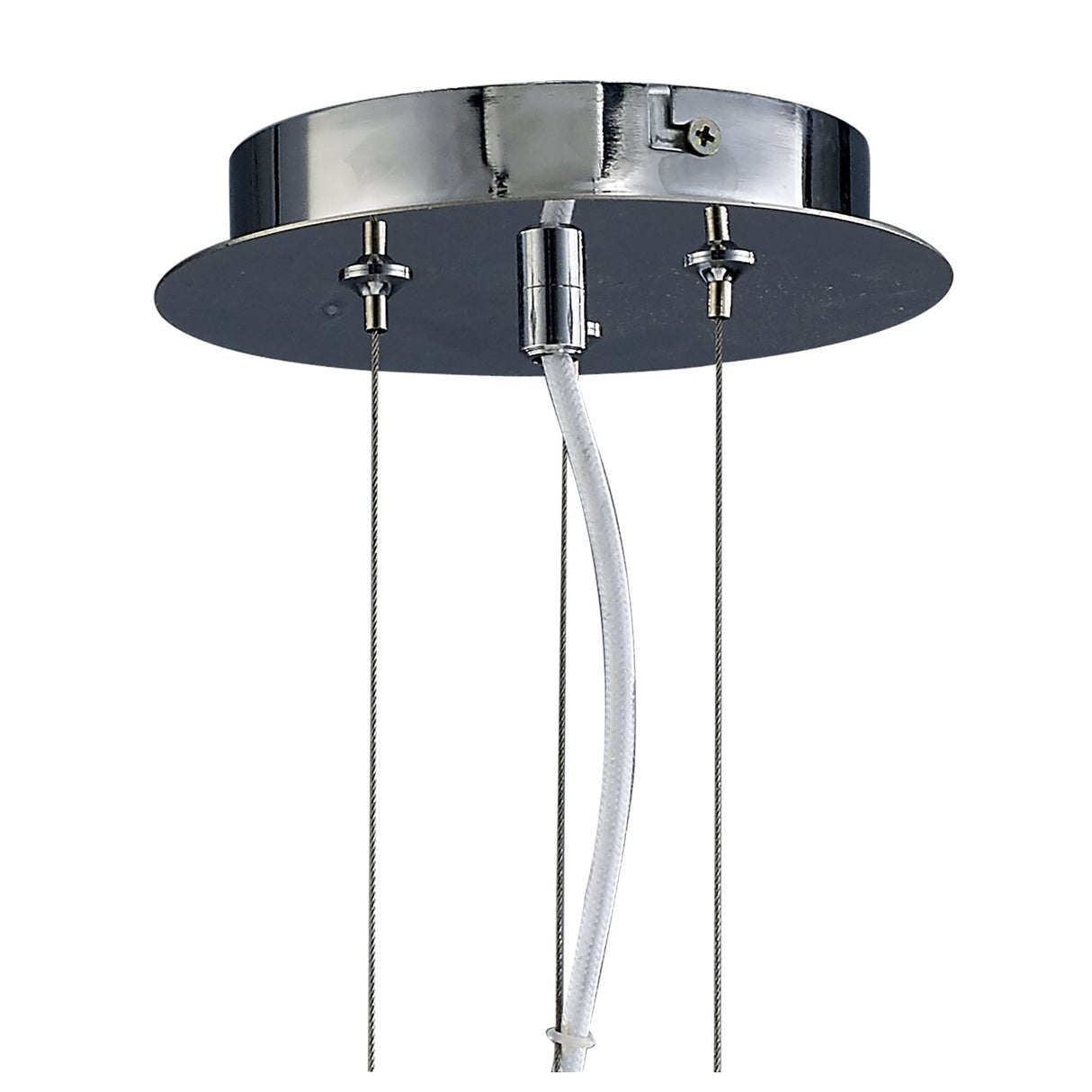 Contemporary Twist Pendant Light in Gloss White and Chrome Finish