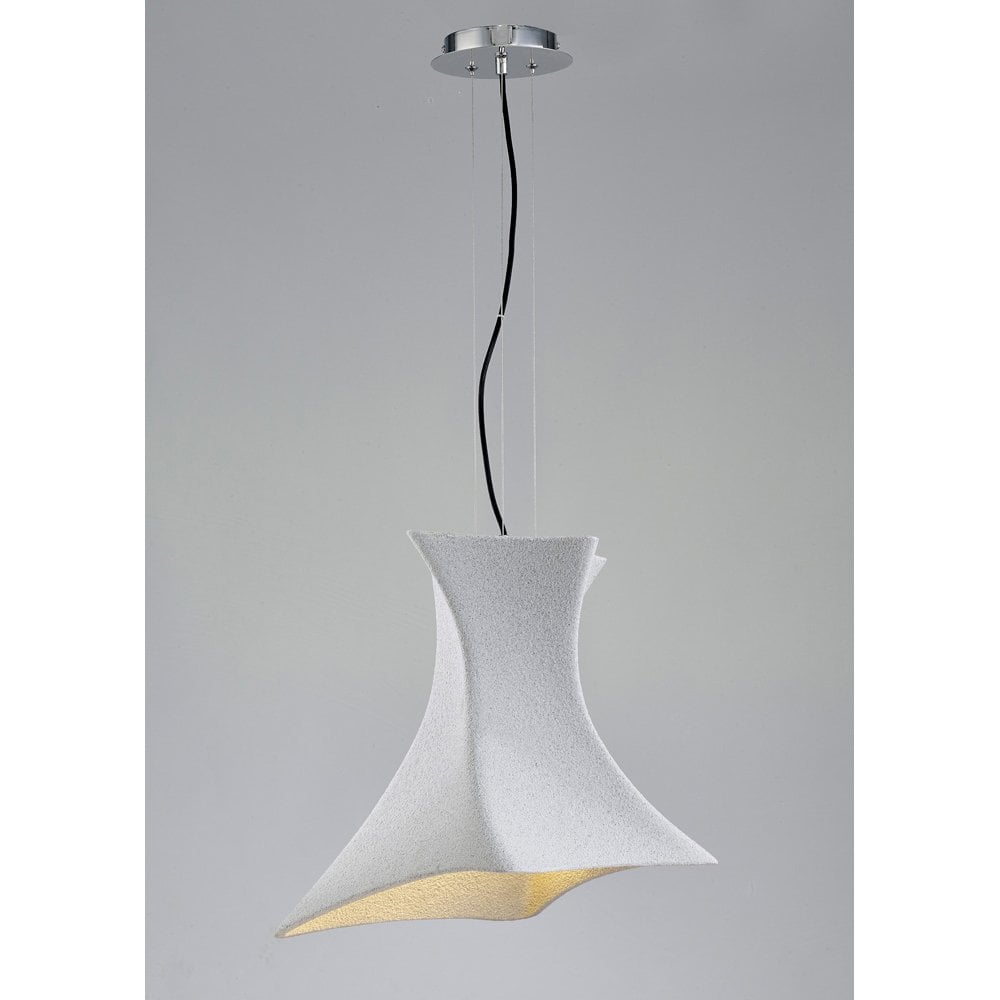 Twist Pendant Light with Cement & Polished Chrome Finish, E27 Bulb, by Santiago Sevillano Sebastia