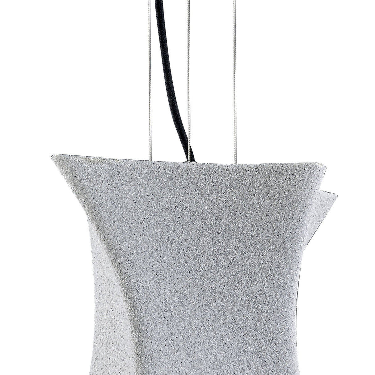 Twist Pendant Light with Cement & Polished Chrome Finish, E27 Bulb, by Santiago Sevillano Sebastia