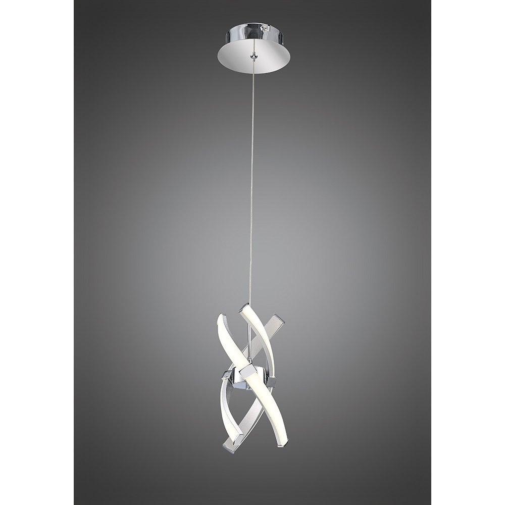 Espirales LED Pendant Light - Modern Spiral Design, 12W 3000K, Silver & Chrome Finish, 3-Year Warranty