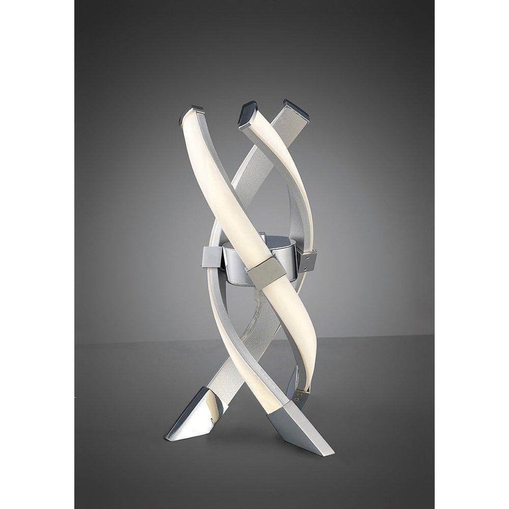 Espirales LED Table Lamp – 12W, 3000K, Silver and Chrome Elegance with 3-Year Warranty