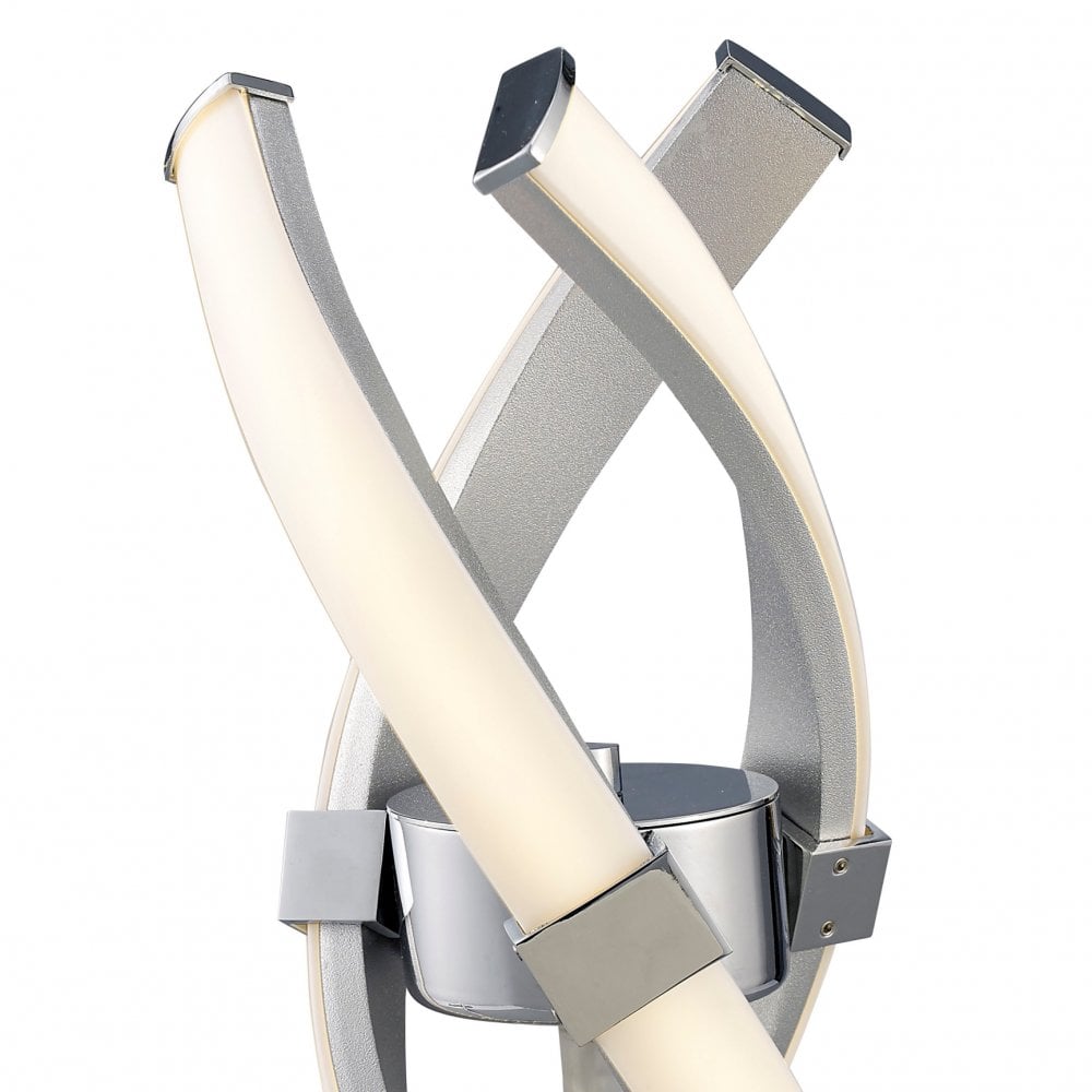 Espirales LED Table Lamp – 12W, 3000K, Silver and Chrome Elegance with 3-Year Warranty