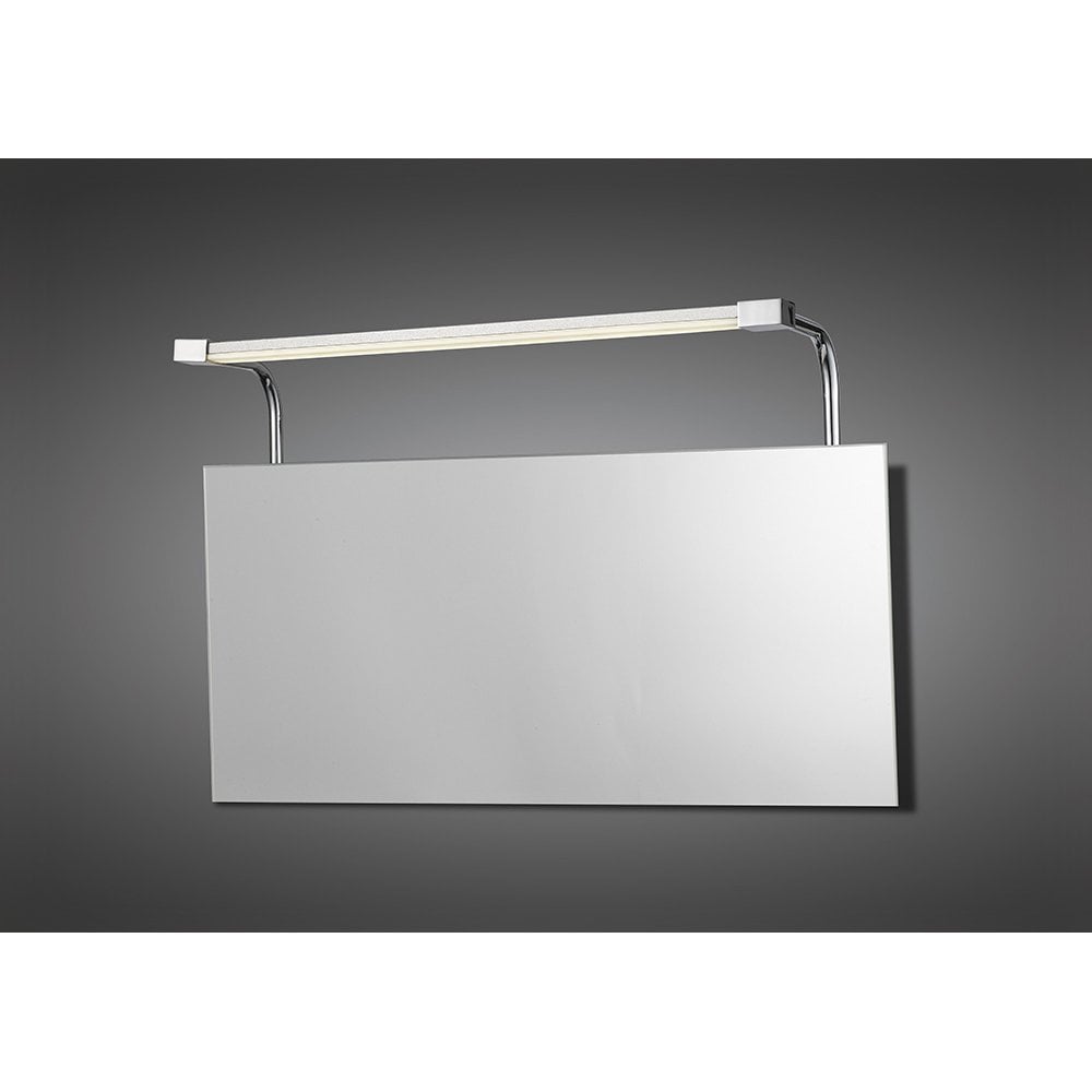 Sisley 6W LED Chrome Wall Lamp with IP44 Rating, 4000K Natural White Light, Silver/Frosted Acrylic Finish, 3-Year Warranty