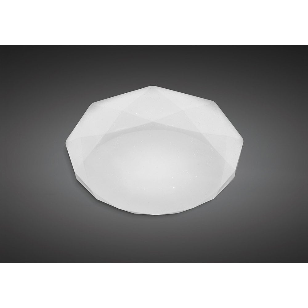Diamante Ceiling LED Light, 21W, Warm White 3000K, Elegant Opal White Finish, 3-Year Warranty