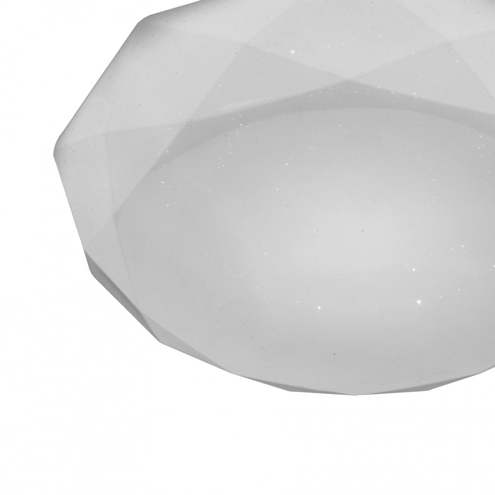 Diamante Ceiling LED Light, 21W, Warm White 3000K, Elegant Opal White Finish, 3-Year Warranty