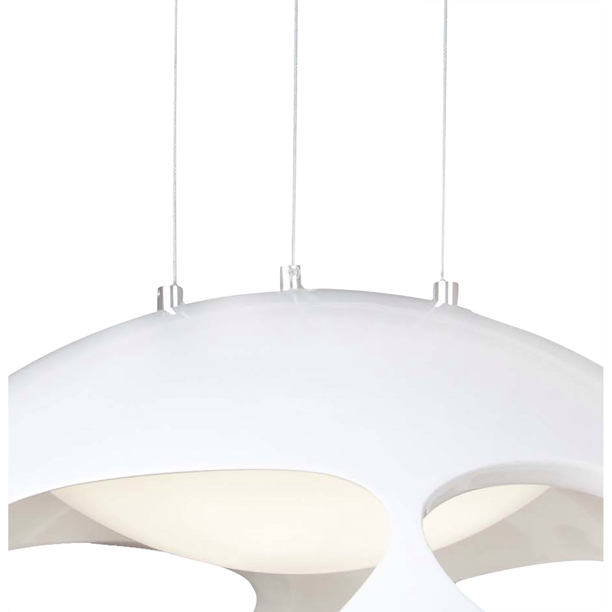 Organica 9-Light Pendant in Gloss White with Polished Chrome Detailing