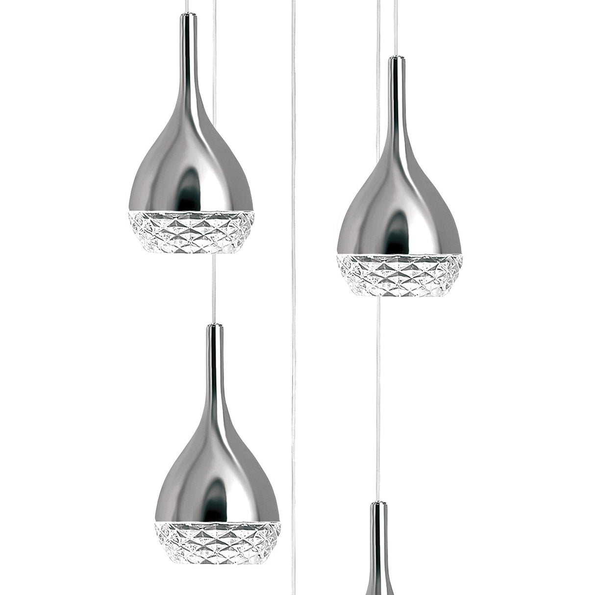 Khalifa Pendant Light: Elegant 5-Light Crystal & Chrome Design