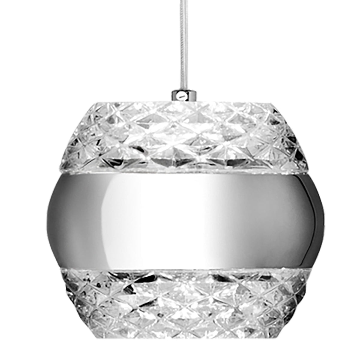 Khalifa Pendant Light - 3 x 6W LED, Polished Chrome & Glass, Warm White 3000K, 3240 Lumen, 3-Year Warranty