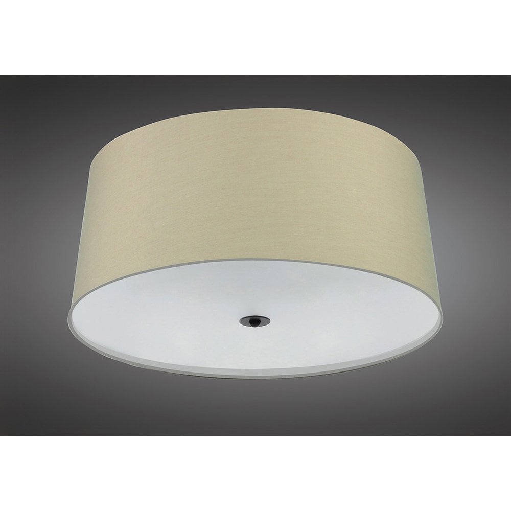 Argi Taupe Shade 3-Light Brown Oxide Round Ceiling Fixture