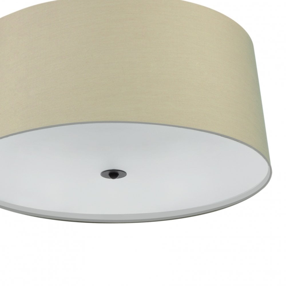Argi Taupe Shade 3-Light Brown Oxide Round Ceiling Fixture