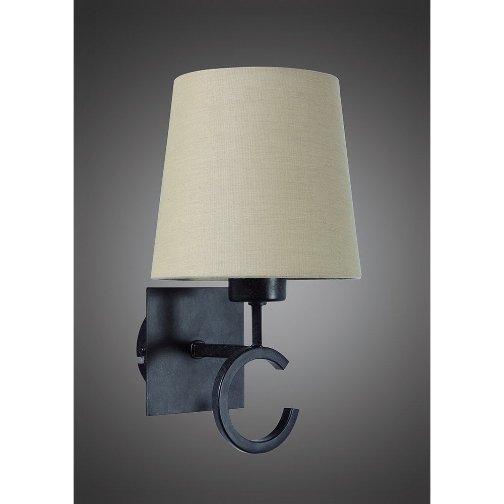 Argi Wall Lamp with Taupe Fabric Shade and Brown Oxide Finish by Jose Ignacio Ballester
