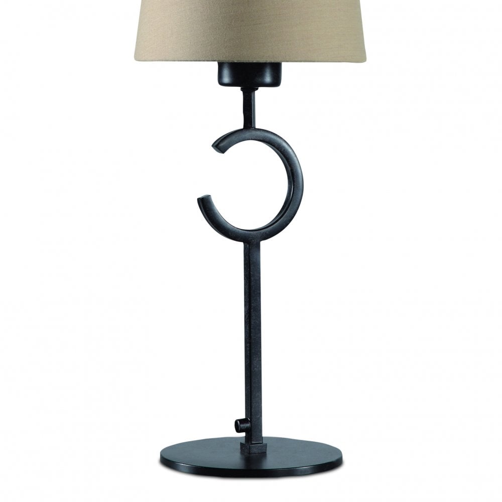 Elegant Argi Table Lamp with Taupe Shade in Brown Oxide Finish