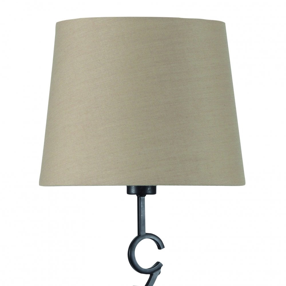 Argi Large E27 Table Lamp with Taupe Shade in Brown Oxide Finish