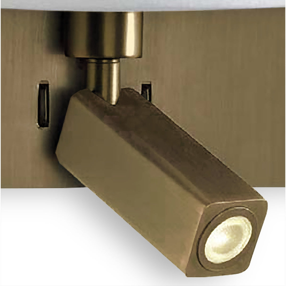 Bahia Wall Lamp with Bronze Finish, White Shade, E27 & Adjustable 3W LED Reading Light, 4000K, 200Lm, 3-Year Warranty