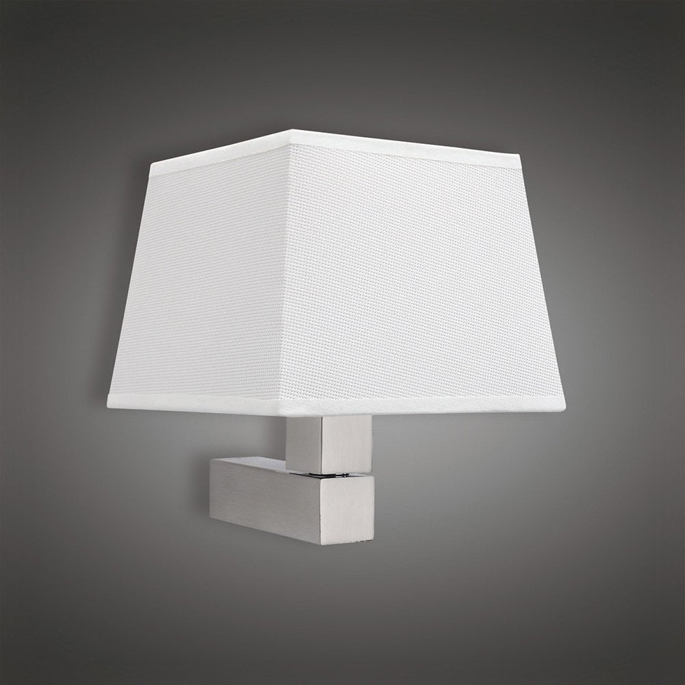 Bahia Satin Nickel Wall Lamp with E27 Holder - No Shade