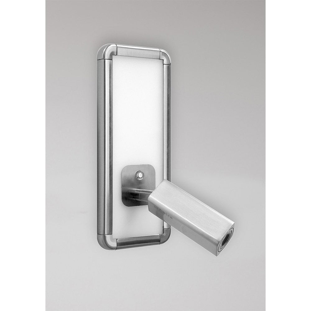 Ibiza Single Head Wall Lamp with Backlit LED in Satin Nickel, 4000K Natural White, 10W, 3-Year Warranty