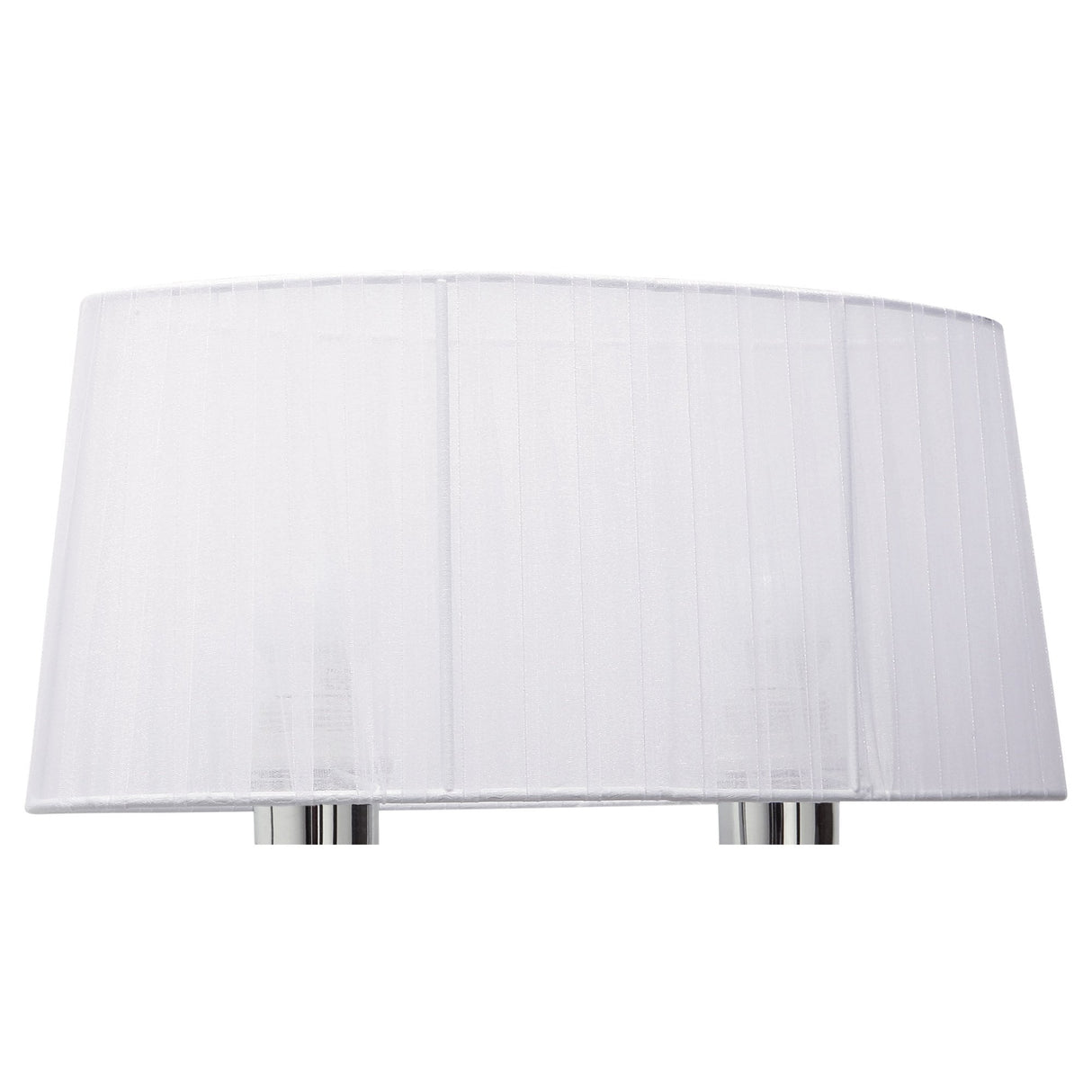 Elegant Louise Dual Light Wall Sconce with White Shade and Crystal Accents in Polished Chrome Finish