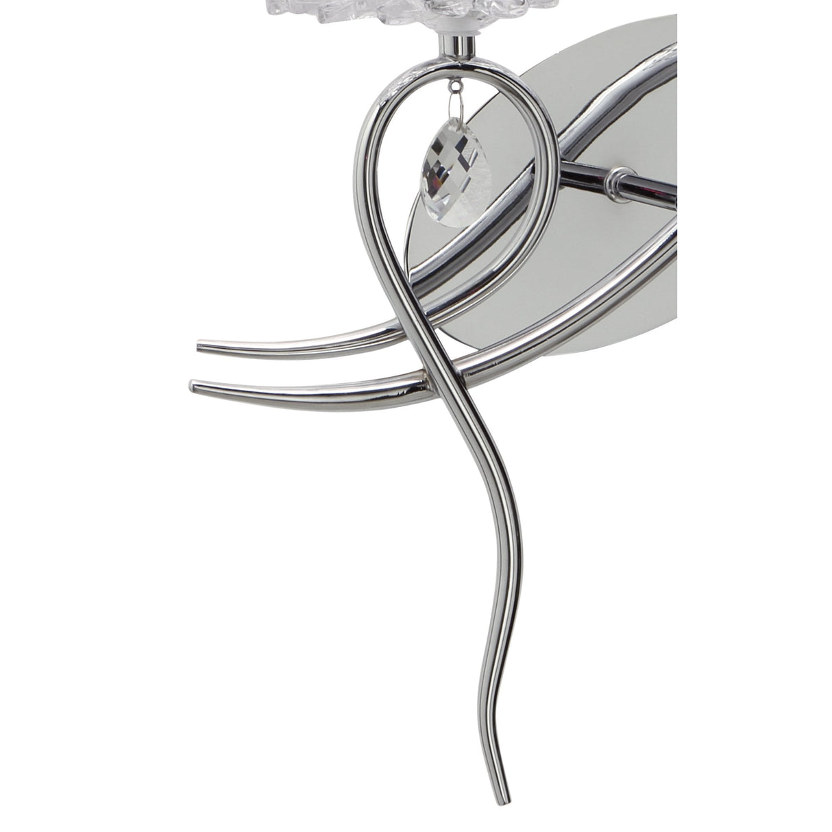 Elegant Louise Dual Light Wall Sconce with White Shade and Crystal Accents in Polished Chrome Finish
