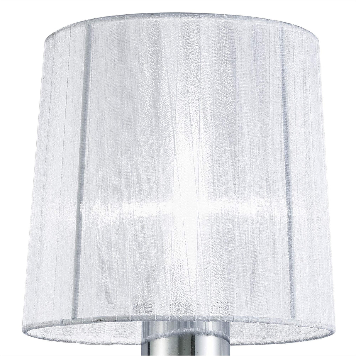 Elegant Louise Polished Chrome Wall Lamp with White Shade and Clear Crystal Detailing