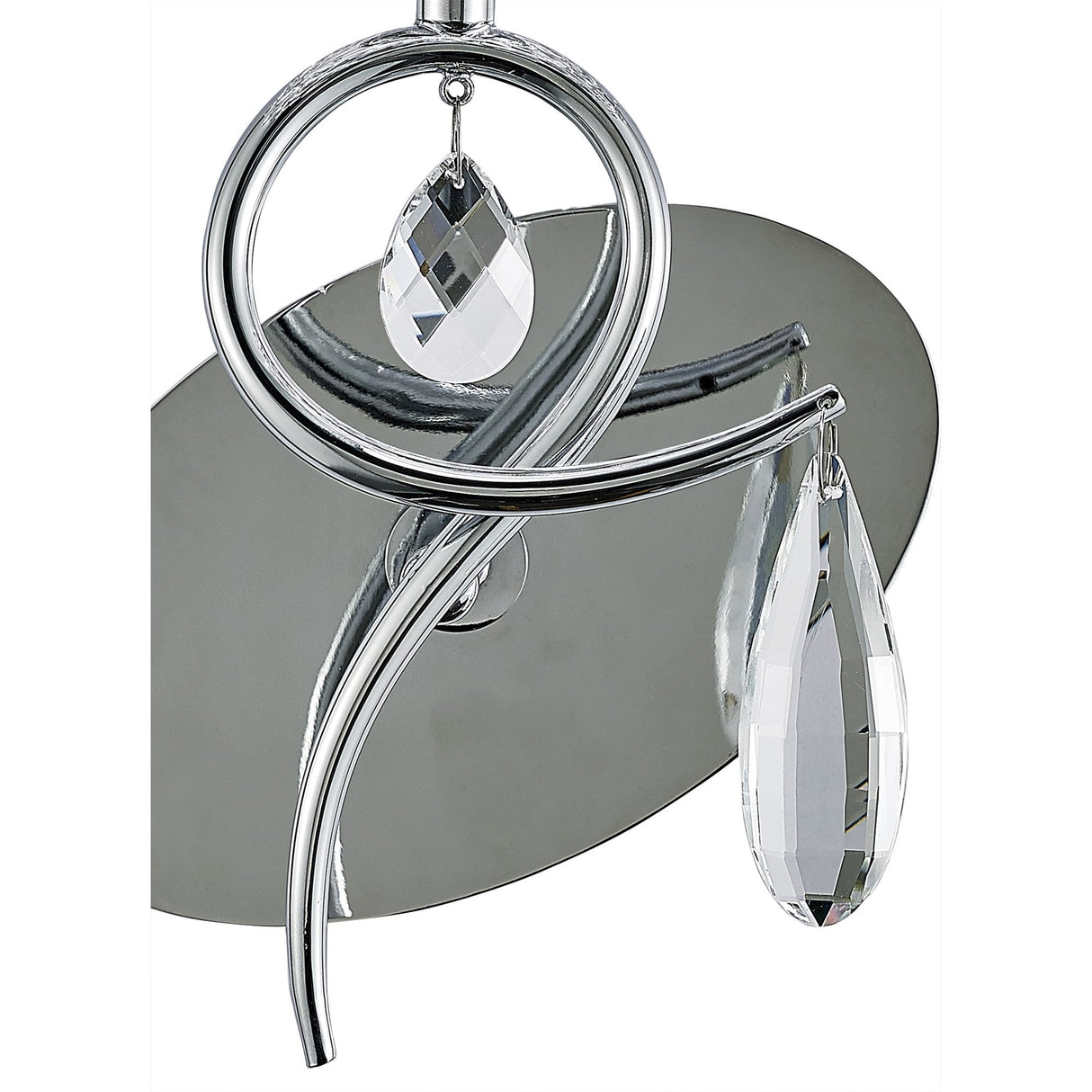 Elegant Louise Polished Chrome Wall Lamp with White Shade and Clear Crystal Detailing