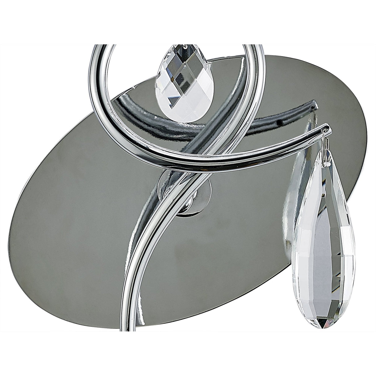 Elegant Louise Polished Chrome Wall Lamp with White Shade and Clear Crystal Detailing