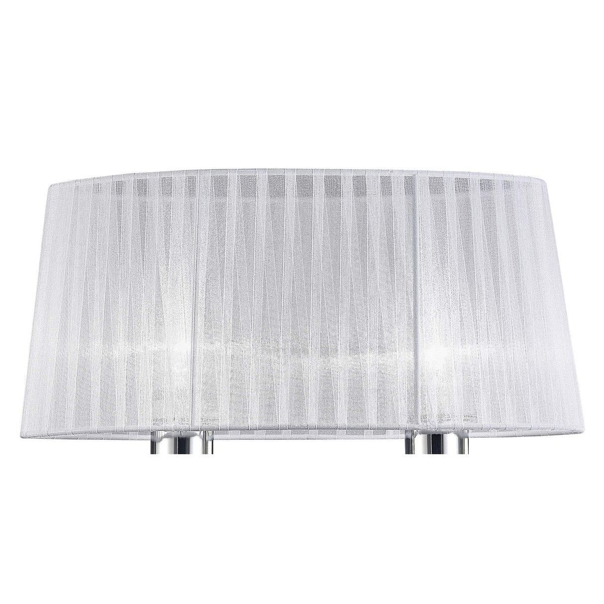 Louise Elegant Chrome and Crystal Table Lamp with White Shade