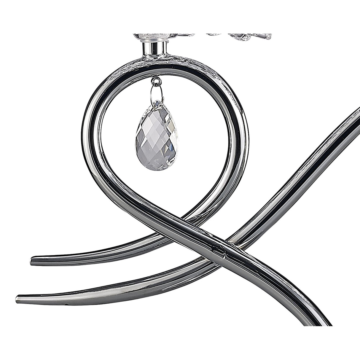 Louise Elegant Chrome and Crystal Table Lamp with White Shade