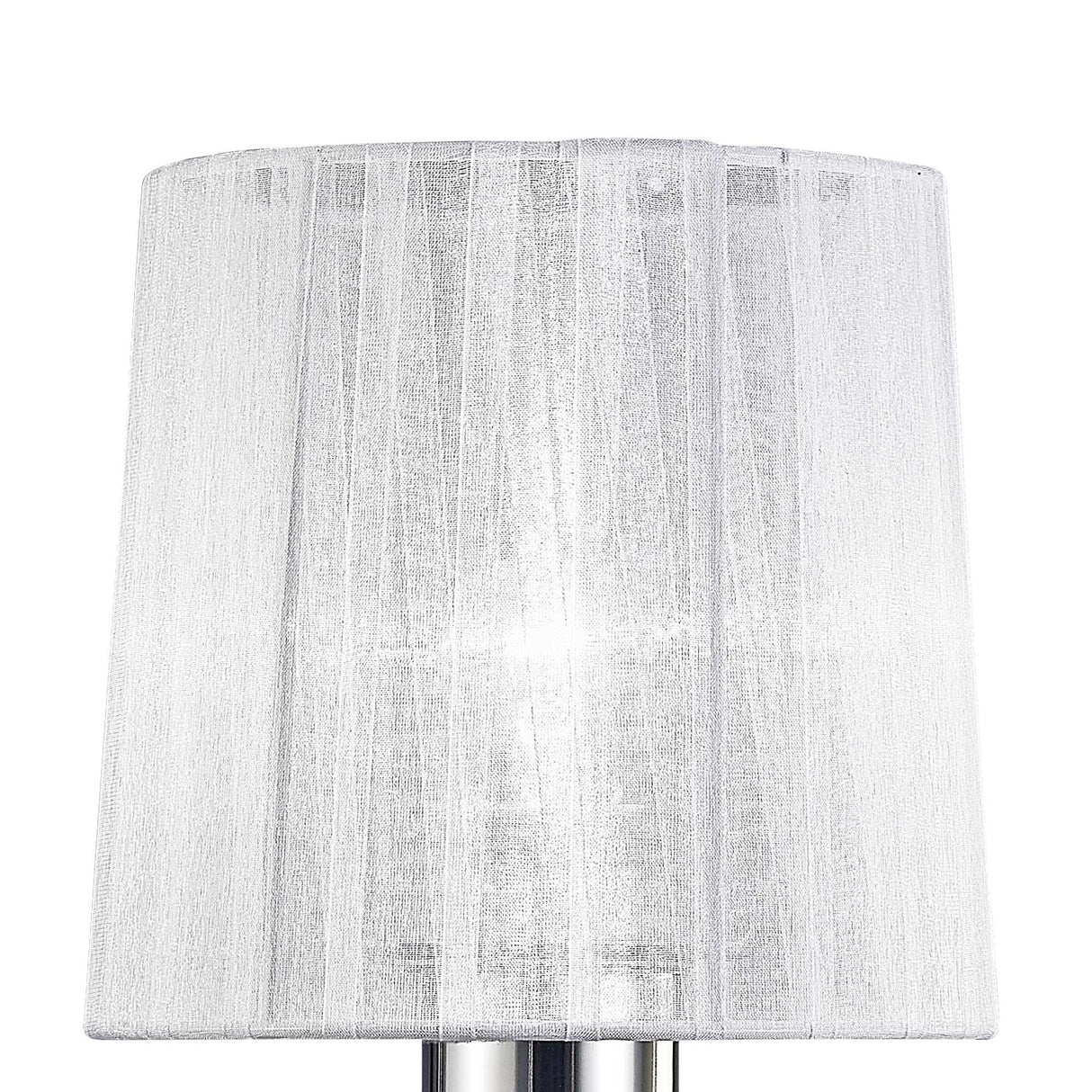 Louise Elegant Table Lamp with White Shade and Polished Chrome Details