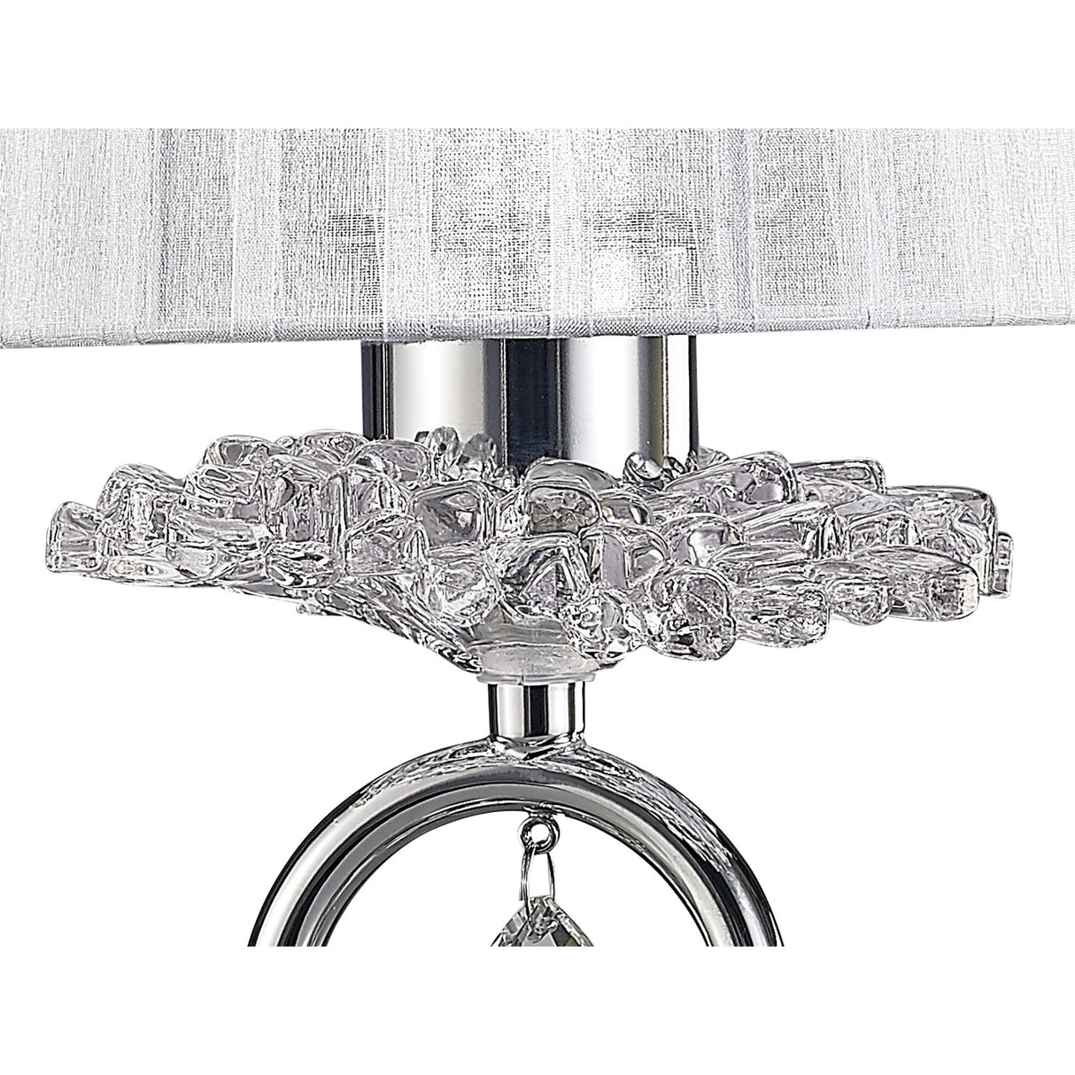 Louise Elegant Table Lamp with White Shade and Polished Chrome Details