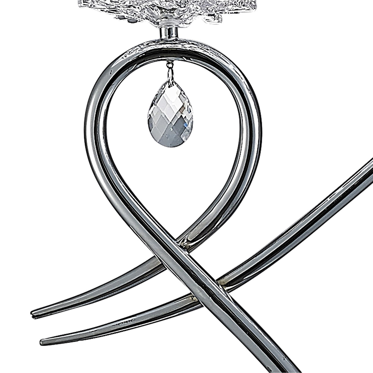 Louise Elegant Crystal Floor Lamp with White Shade and Polished Chrome Finish