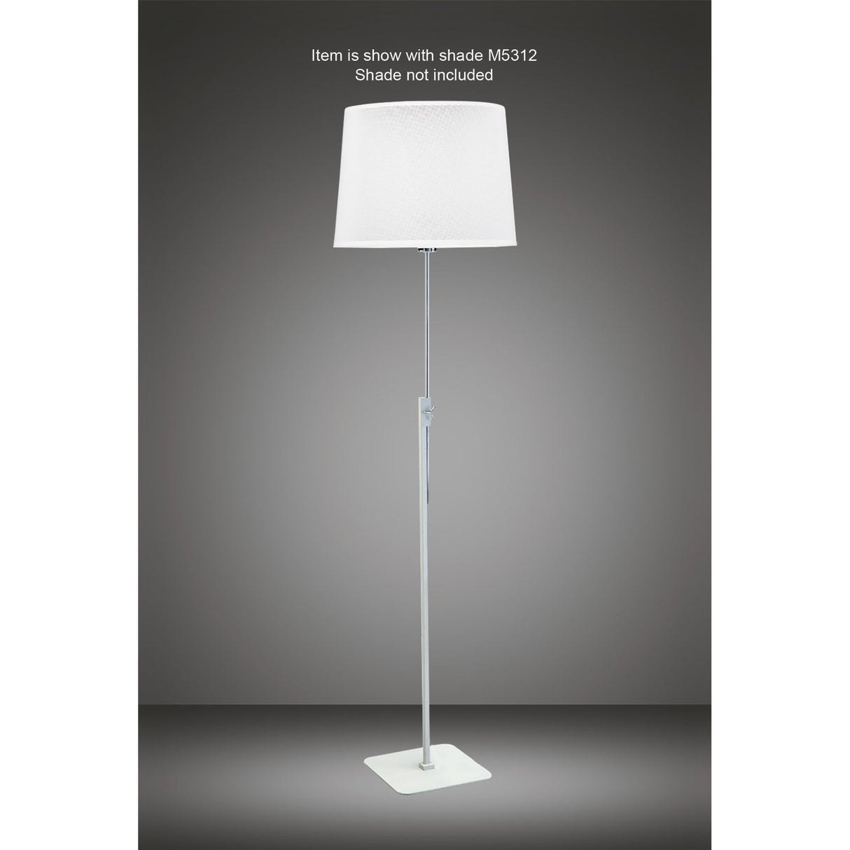 Habana White Floor Lamp with Adjustable Round Shade 350mm