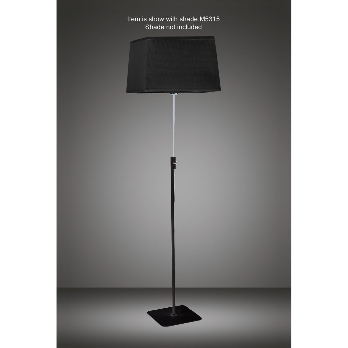 Habana Black Adjustable Floor Lamp with Round Shade