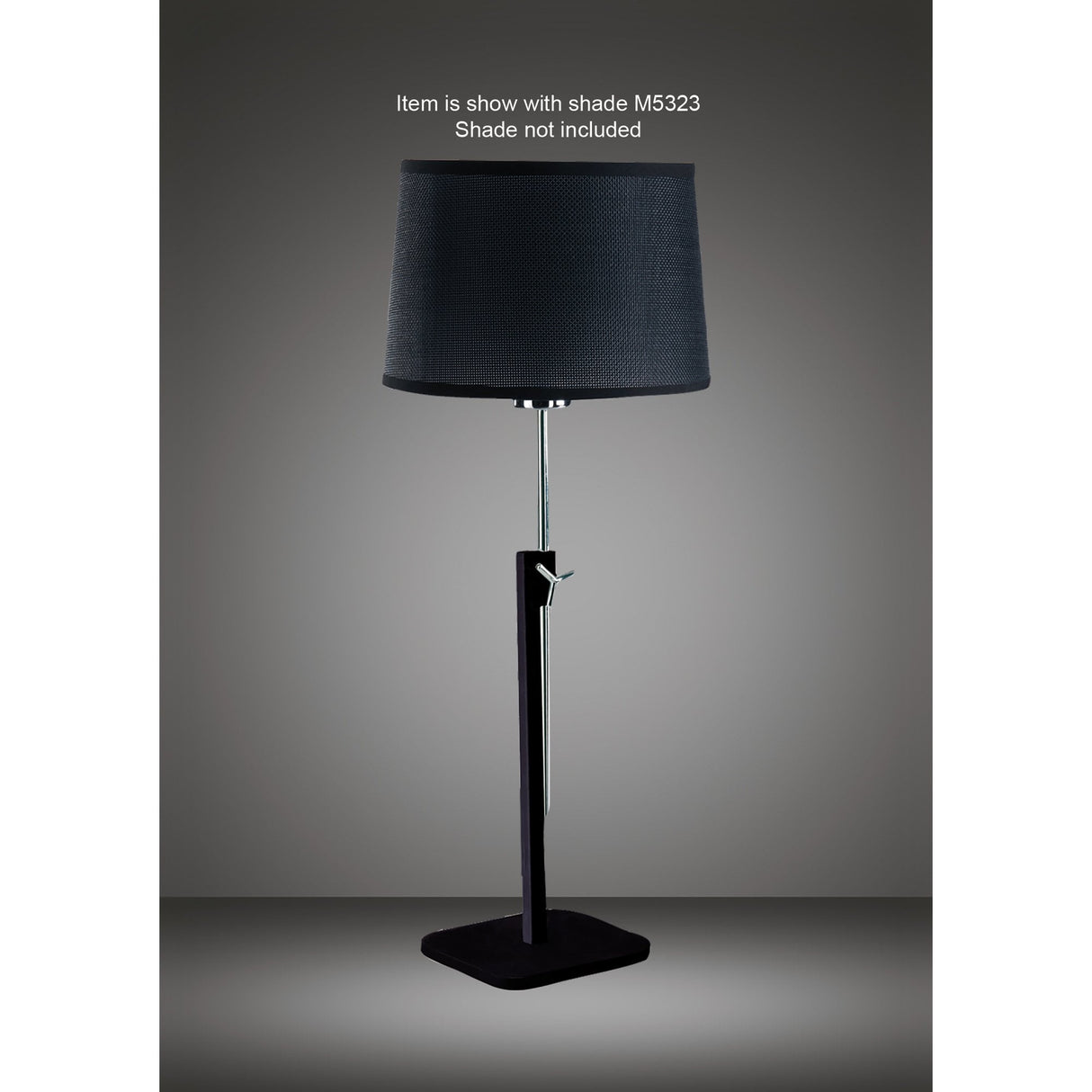 Habana Black and Chrome Telescopic Table Lamp without Shade