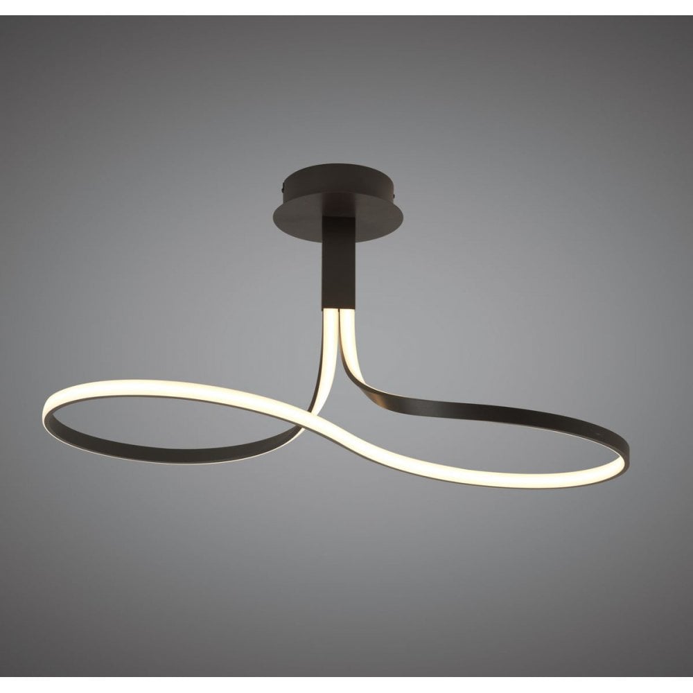 Nur Brown Oxide Semi Ceiling Light with 40W LED, 2800K Warm White, Frosted Acrylic and Brown Oxide Finish, 3-Year Warranty