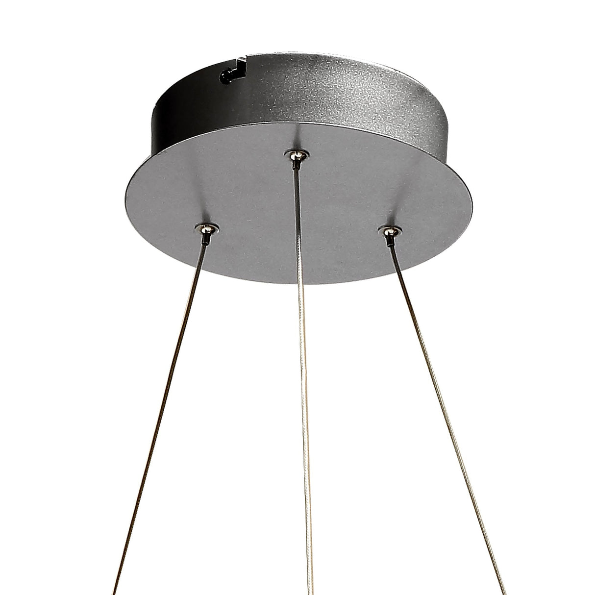 Infinity Pendant Light, 42W LED, 3000K Warm White, Silver Chrome Finish with White Acrylic, Designer: Jose Ignacio Ballester