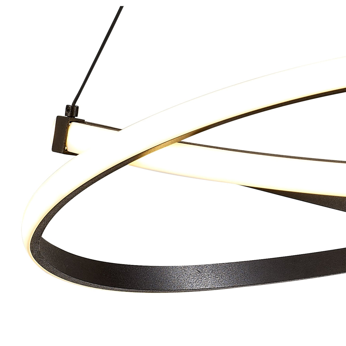 Infinity Pendant Lamp: 42W LED, 2800K Warm Light, Brown Oxide and White Acrylic Design