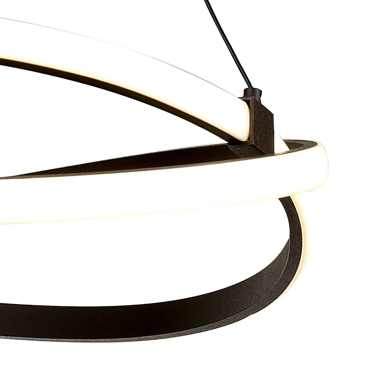 Infinity Pendant Lamp: 42W LED, 2800K Warm Light, Brown Oxide and White Acrylic Design