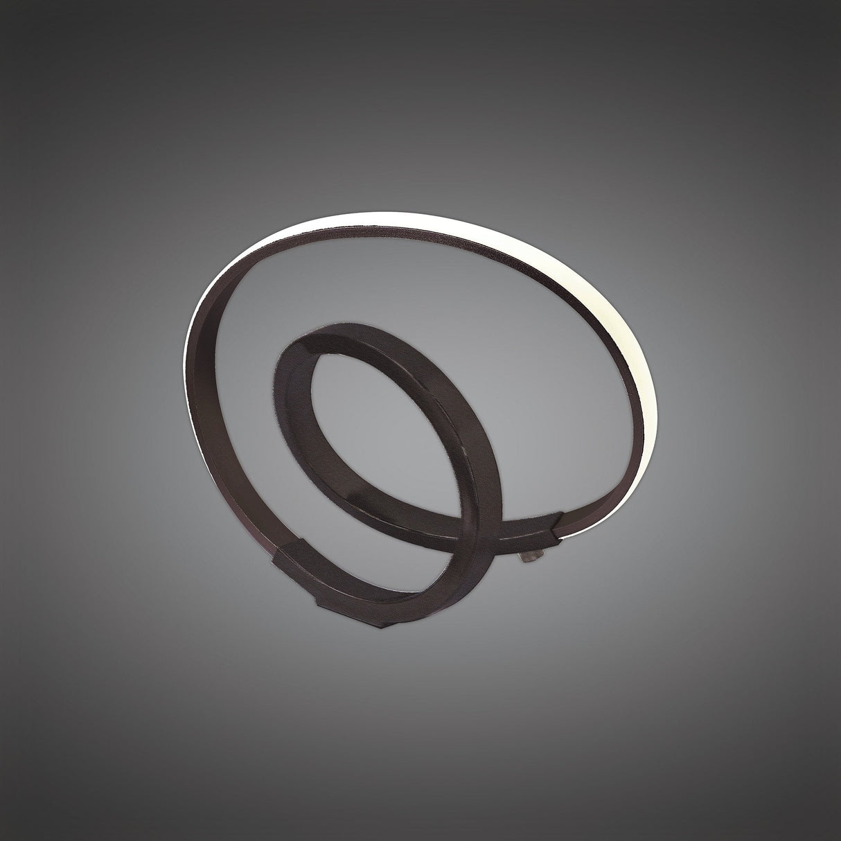 Infinity LED Table Lamp in Brown Oxide with White Acrylic - 12W, 2800K Warm Light, 3-Year Warranty